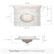 Cultured Marble Single Bowl Vanity Top Solid Ivory Swirl 31 Inch