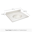 Cultured Marble Single Bowl Vanity Top Solid Ivory Swirl 31 Inch