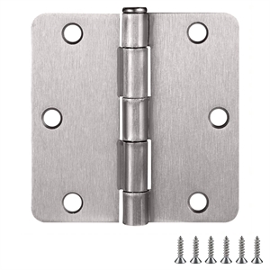 Design House Steel Door Hinge in Satin Nickel 31/2Inch 1/4inch Radius 3-Pack