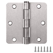 Design House Steel Door Hinge in Satin Nickel 31/2Inch 1/4inch Radius 3-Pack