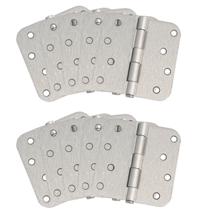 Design House Door Steel Hinge in Satin Nickel 4Inch 5/8inch Radius 10Pack