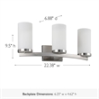 Aubrey Vanity Light in Brushed Nickel 3Light