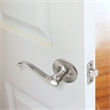 Design House Scroll 2-Way Brass Privacy Door Lever in Satin Nickel