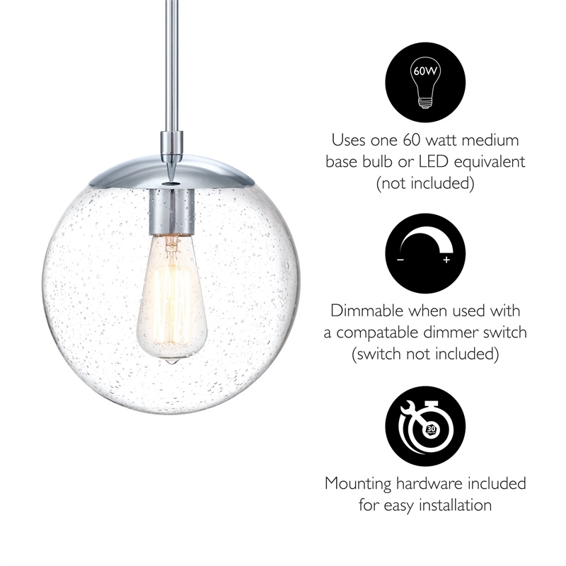 Design House Gracelyn Steel Pendant Light in Polished Chrome