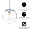 Design House Gracelyn Steel Pendant Light in Polished Chrome