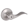 Springdale 2-Way Brass Privacy Door Lever and 3-Pack Hinges in Satin Nickel