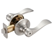 Springdale 2-Way Brass Privacy Door Lever and 3-Pack Hinges in Satin Nickel