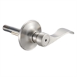 Springdale 2-Way Brass Privacy Door Lever and 3-Pack Hinges in Satin Nickel