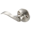 Springdale 2-Way Brass Privacy Door Lever and 3-Pack Hinges in Satin Nickel