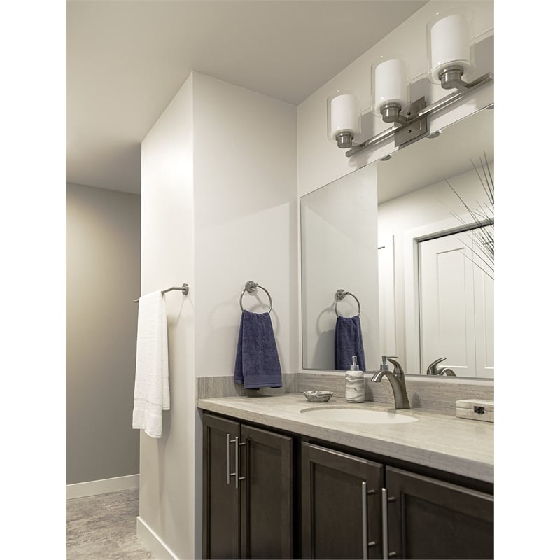 Design House Oslo Steel Vanity Light in Brushed Nickel 3-Light