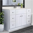 Brookings Bath Vanity Assembled 49x22 - White Base and Ivory Swirl Top