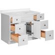 Brookings Bath Vanity Assembled 49x22 - White Base and Solid White Top