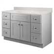 Brookings Bath Vanity Assembled 49x22 - Gray Base and Ivory Swirl Top