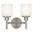 Design House 2-Light Aubrey Wall Light in Satin Nickel