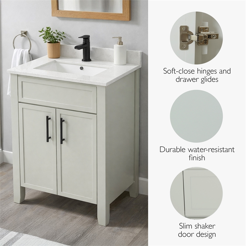 Design House Dawson On the Rocks 2 Door Bathroom Vanity in Light Gray