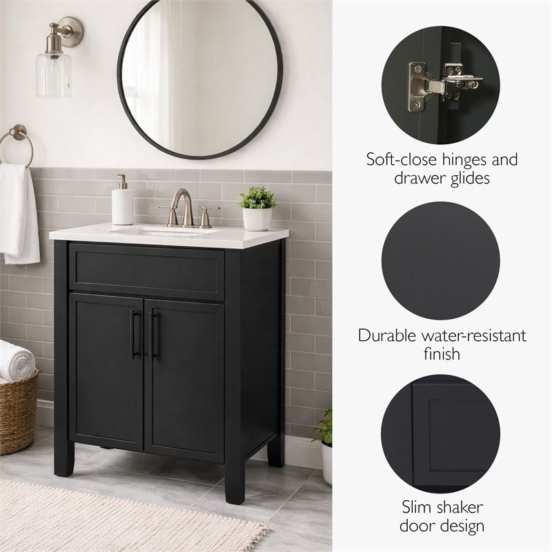 Design House Dawson  Iron Ore Bathroom Vanity Cabinet in Dark Gray