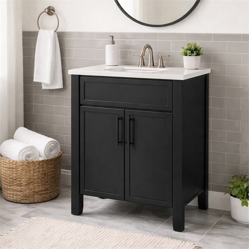 Design House Dawson Iron Ore Bathroom Vanity Cabinet in Dark Gray