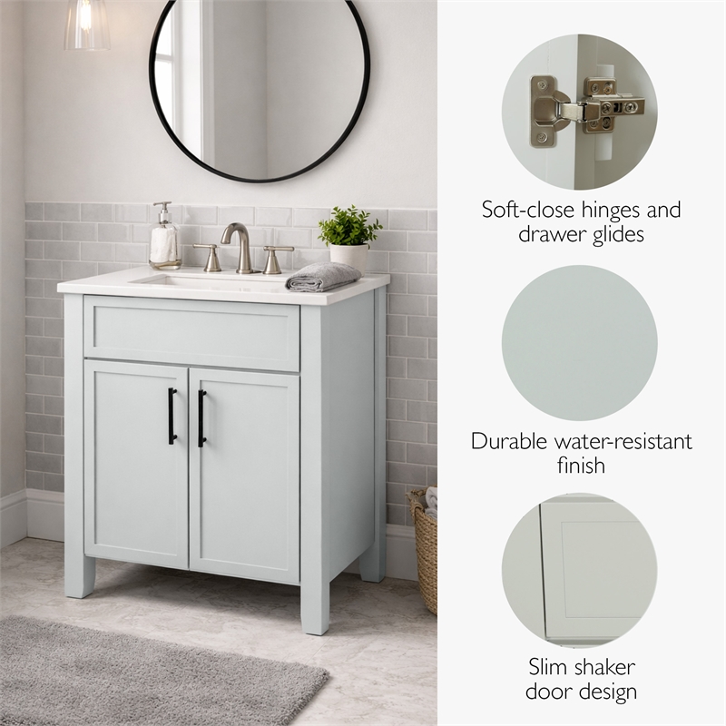 Design House Dawson On the Rocks Bathroom Vanity Cabinet in Light Gray