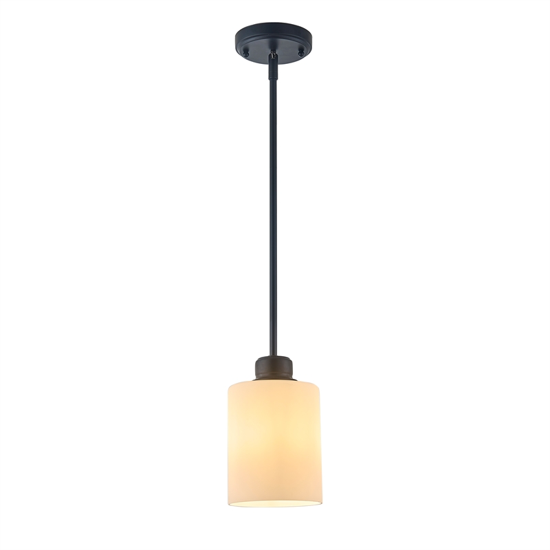 Design House Haddie Mini Pendant in Matte Black and Frosted Glass