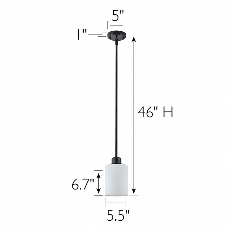 Design House Haddie Mini Pendant in Matte Black and Frosted Glass