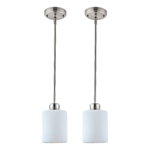 Design House Haddie 2-Pack Mini Pendants in Satin Nickel and Frosted Glass
