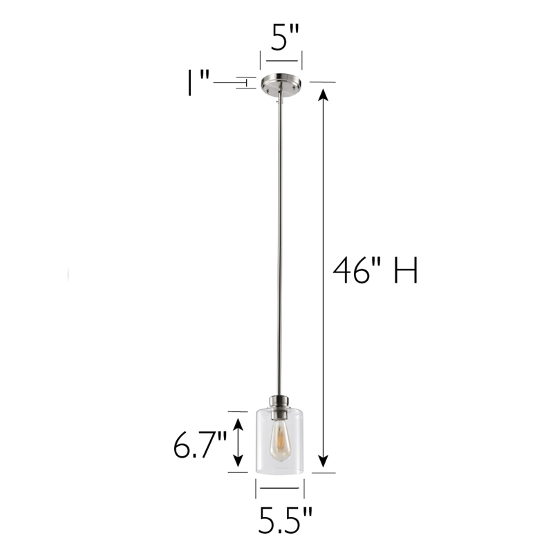 Design House Haddie 2-Pack Mini Pendants in Satin Nickel and Clear Glass