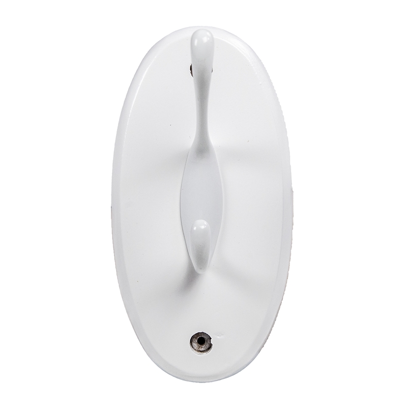 Design House Dalton Wall-Mount Double Robe Hook in White