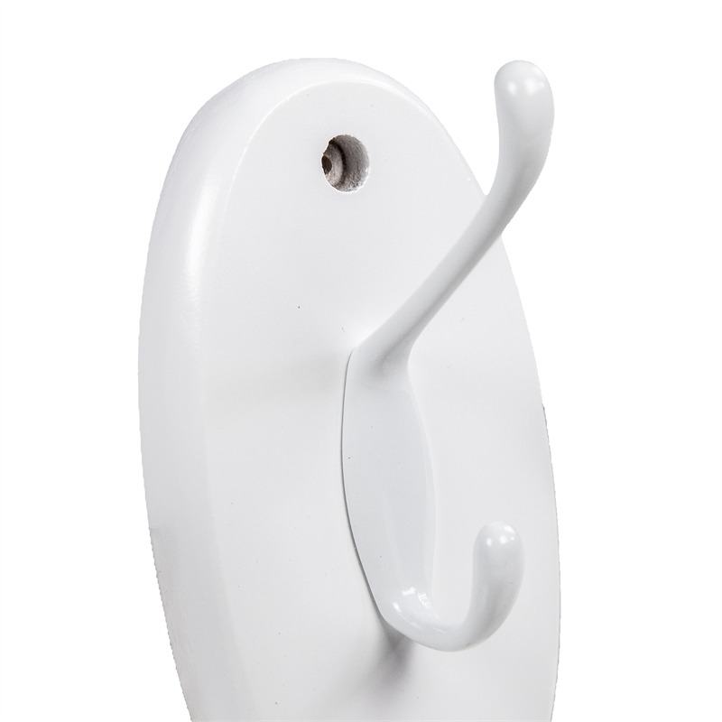 Design House Dalton Wall-Mount Double Robe Hook in White