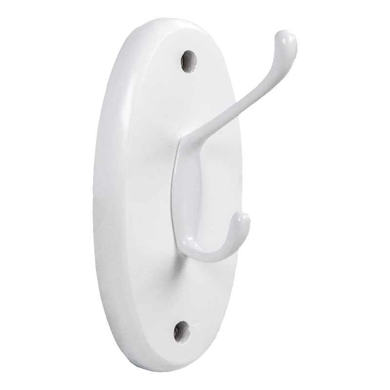 Design House Dalton Wall-Mount Double Robe Hook in White