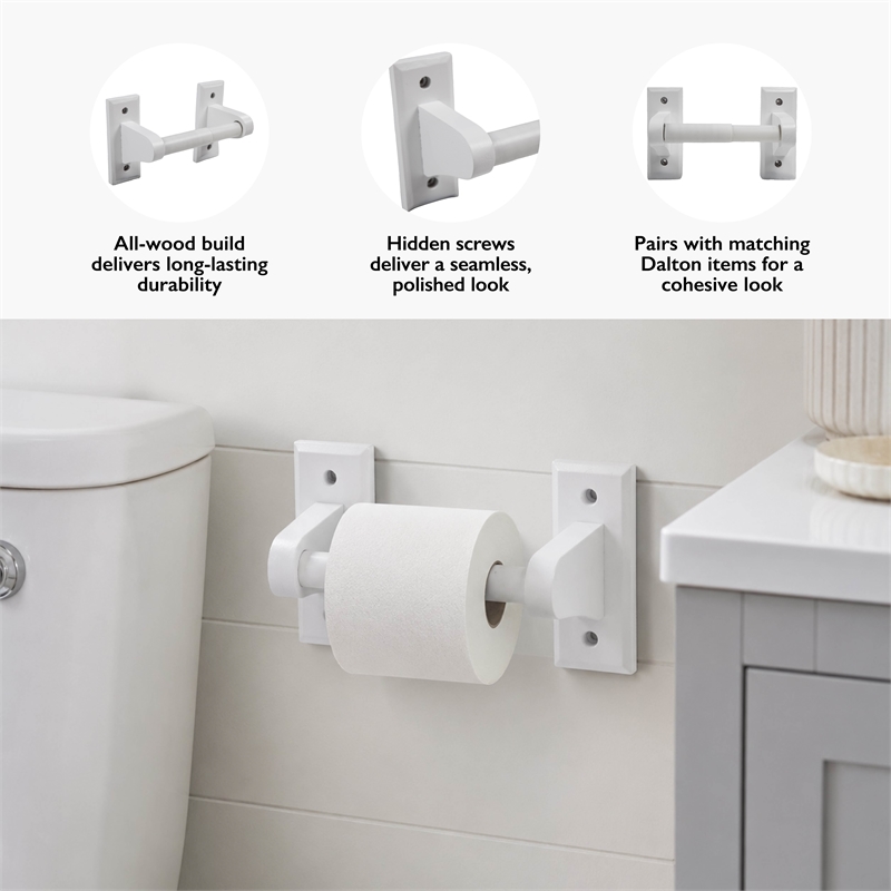 Design House Dalton Wall-Mount Toilet Paper Holder in White