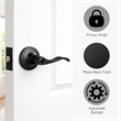 Design House Stratford Privacy Door Lever in Matte Black (2 Pack)