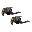 Design House Stratford Privacy Door Lever in Matte Black (2 Pack)