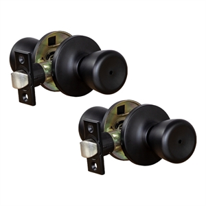 Design House Terrace Privacy Door Knob in Matte Black (2 Pack)