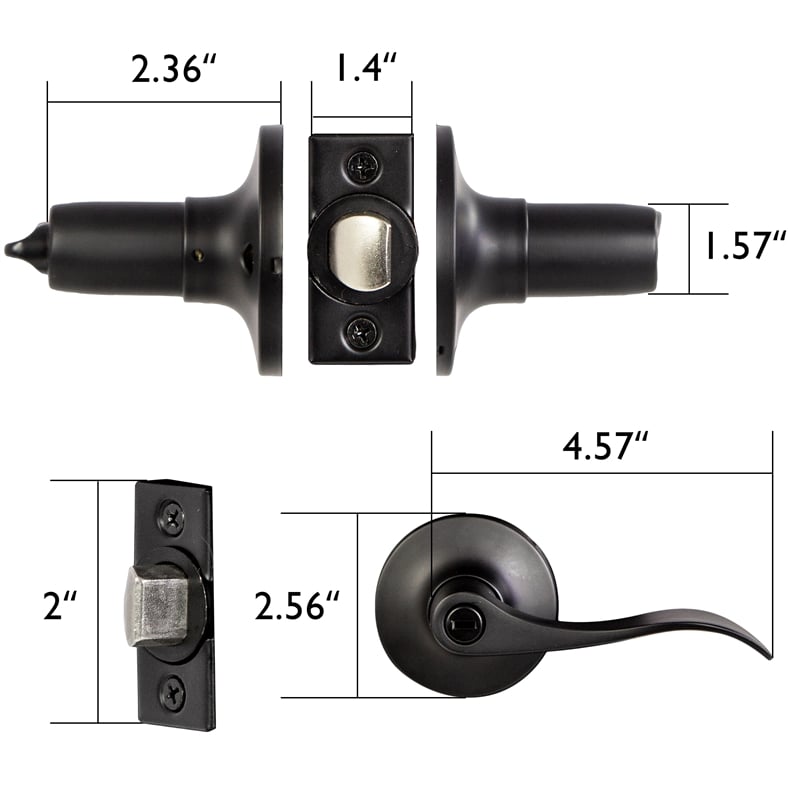 Design House Stratford Privacy Door Lever in Matte Black (6 Pack)