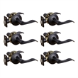 Design House Stratford Privacy Door Lever in Matte Black (6 Pack)
