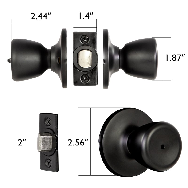 Design House Terrace Privacy Door Knob in Matte Black (6 Pack)
