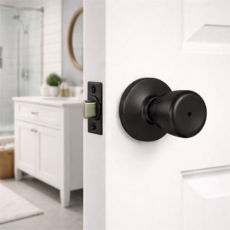 Design House Terrace Privacy Door Knob in Matte Black (6 Pack)