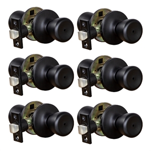 Design House Terrace Privacy Door Knob in Matte Black (6 Pack)