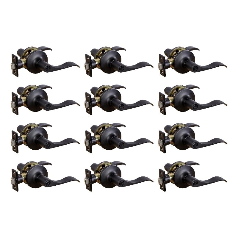 Design House Stratford Privacy Door Lever in Matte Black (12 Pack)