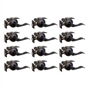 Design House Stratford Privacy Door Lever in Matte Black (12 Pack)