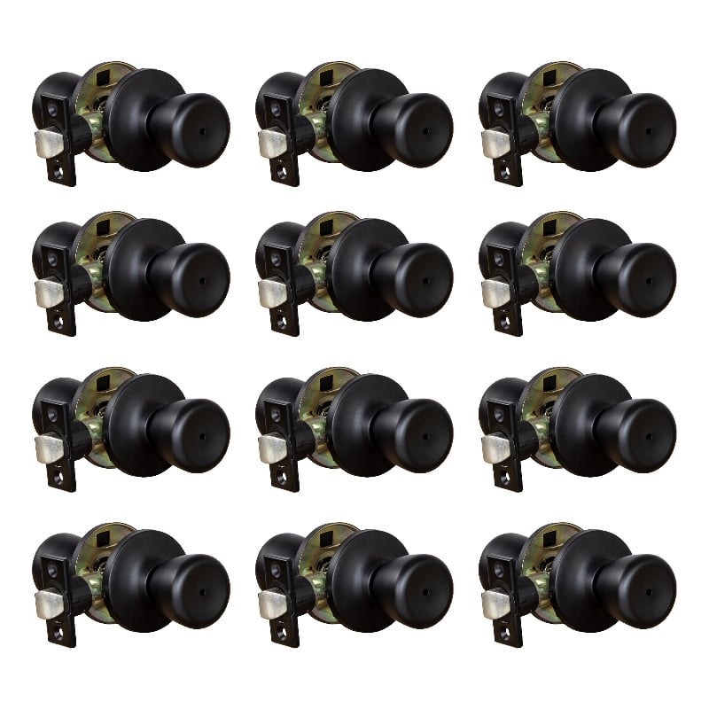 Design House Terrace Privacy Door Knob in Matte Black (12 Pack)