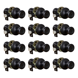 Design House Terrace Privacy Door Knob in Matte Black (12 Pack)