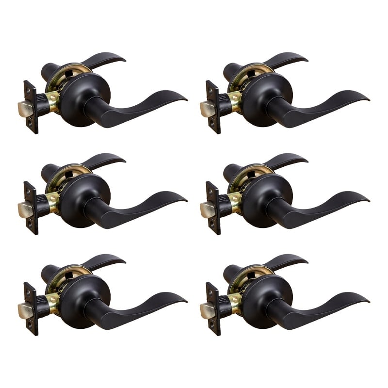 Design House Stratford Passage Door Lever in Matte Black (6 Pack)