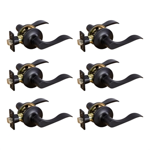 Design House Stratford Passage Door Lever in Matte Black (6 Pack)