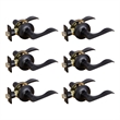 Design House Stratford Passage Door Lever in Matte Black (6 Pack)