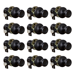 Design House Terrace Passage Door Knob in Matte Black (12 Pack)