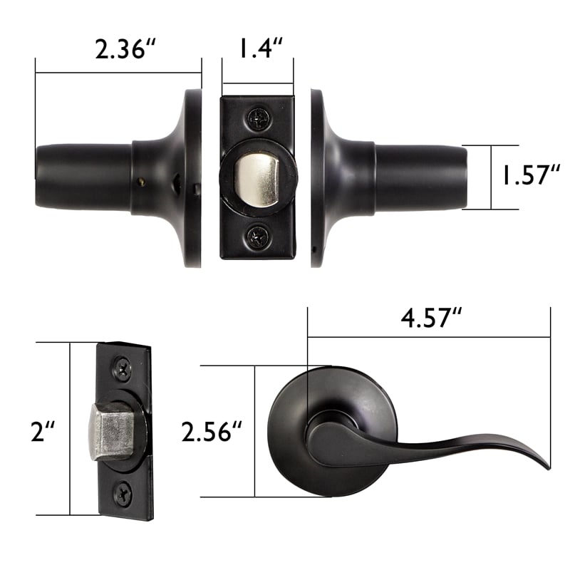 Design House Stratford Passage Door Lever in Matte Black (12 Pack)