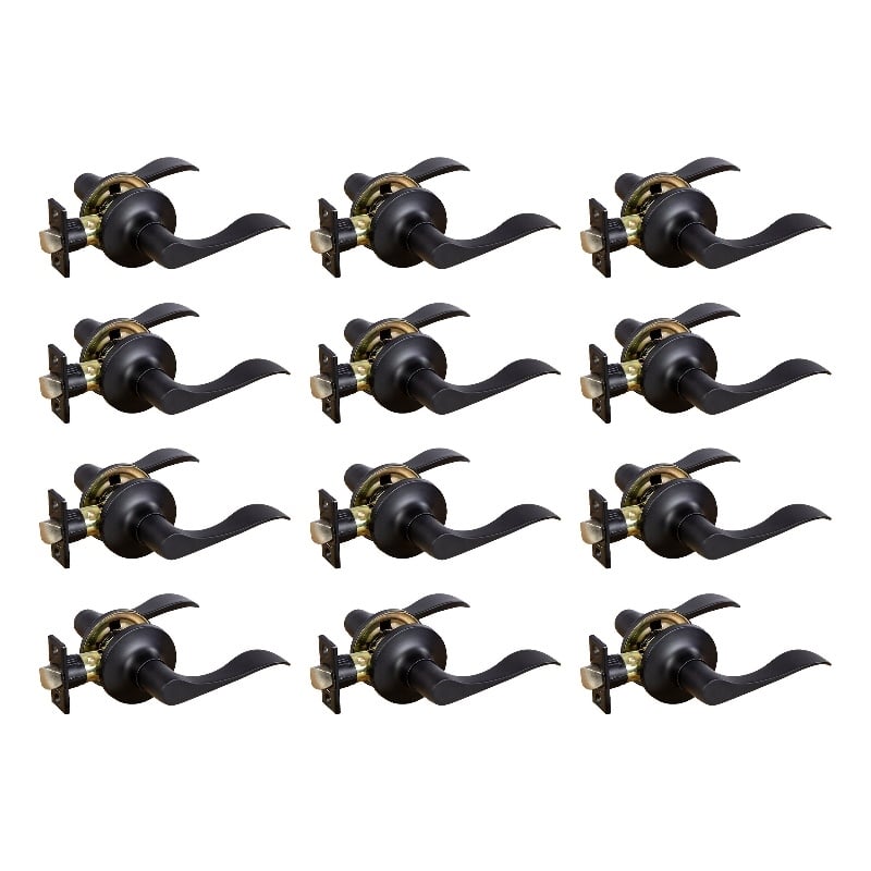 Design House Stratford Passage Door Lever in Matte Black (12 Pack)