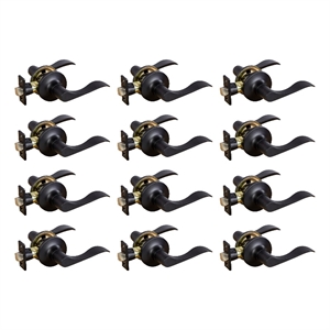 Design House Stratford Passage Door Lever in Matte Black (12 Pack)