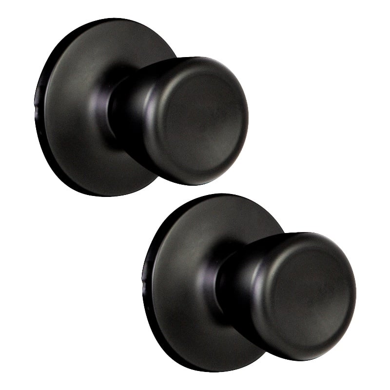 Design House Terrace Dummy Door Knob in Matte Black (2 Pack)